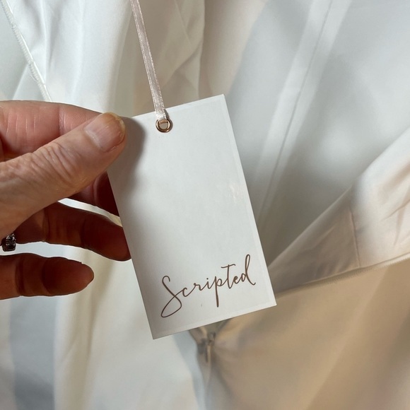 NWT SCRIPTED SAKS FIFTH AVENUE Ivory Romper Peplum Size Large - Picture 9 of 15